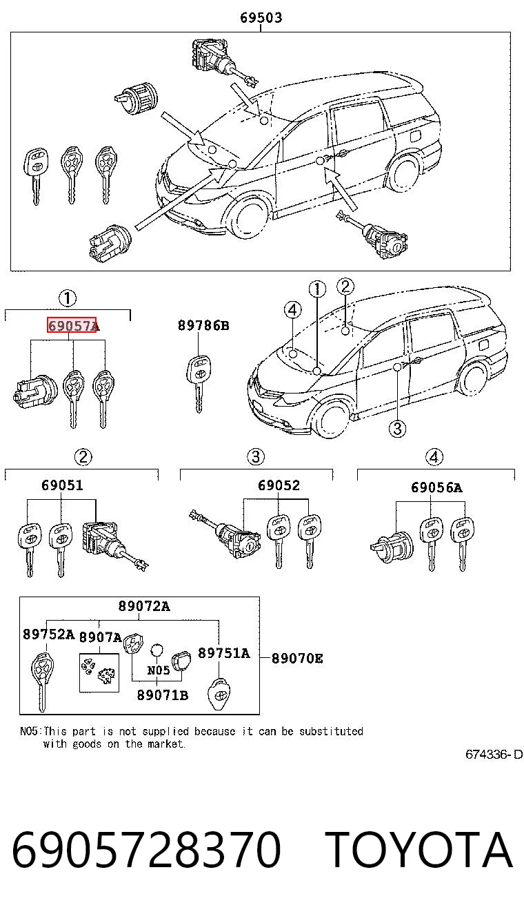 Личинка замка зажигания на Toyota Corolla  E15