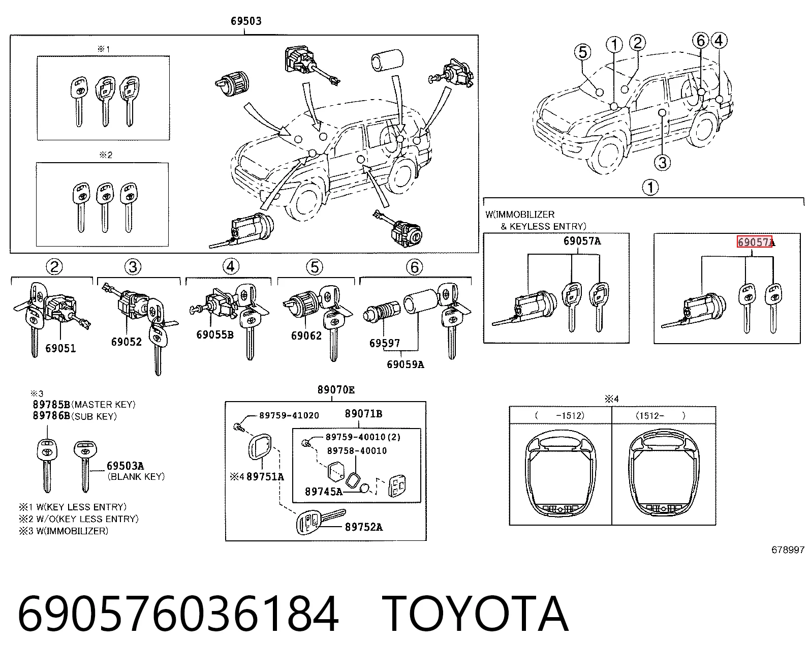 Замок зажигания Toyota Land Cruiser PRADO ASIA внедорожник (J12) (2002 - 2010) цена, от 76.53 USD