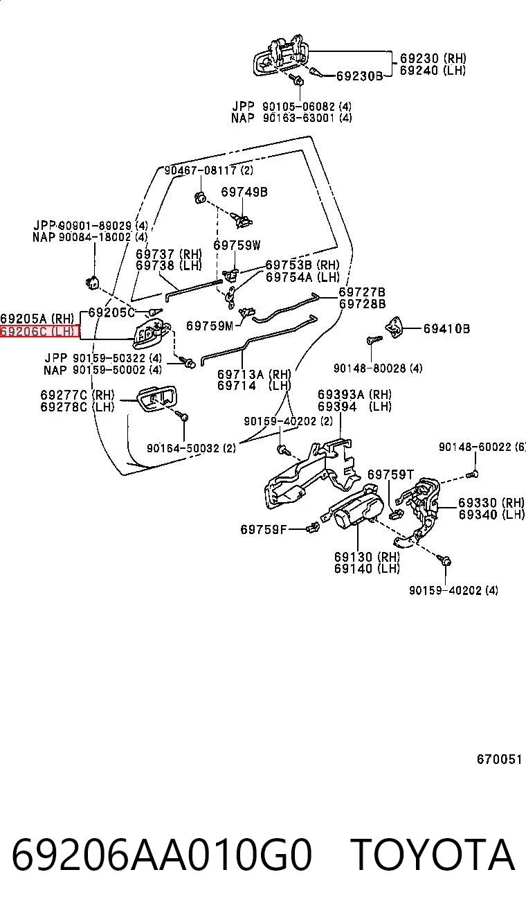 69206AA010G0 Toyota 