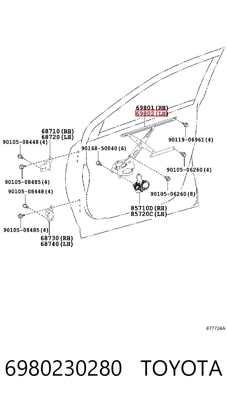 Механизм стеклоподъемника водительской двери Toyota RAV4 IV внедорожник (A4) (2012 - 2019) цена, от 26.61 USD