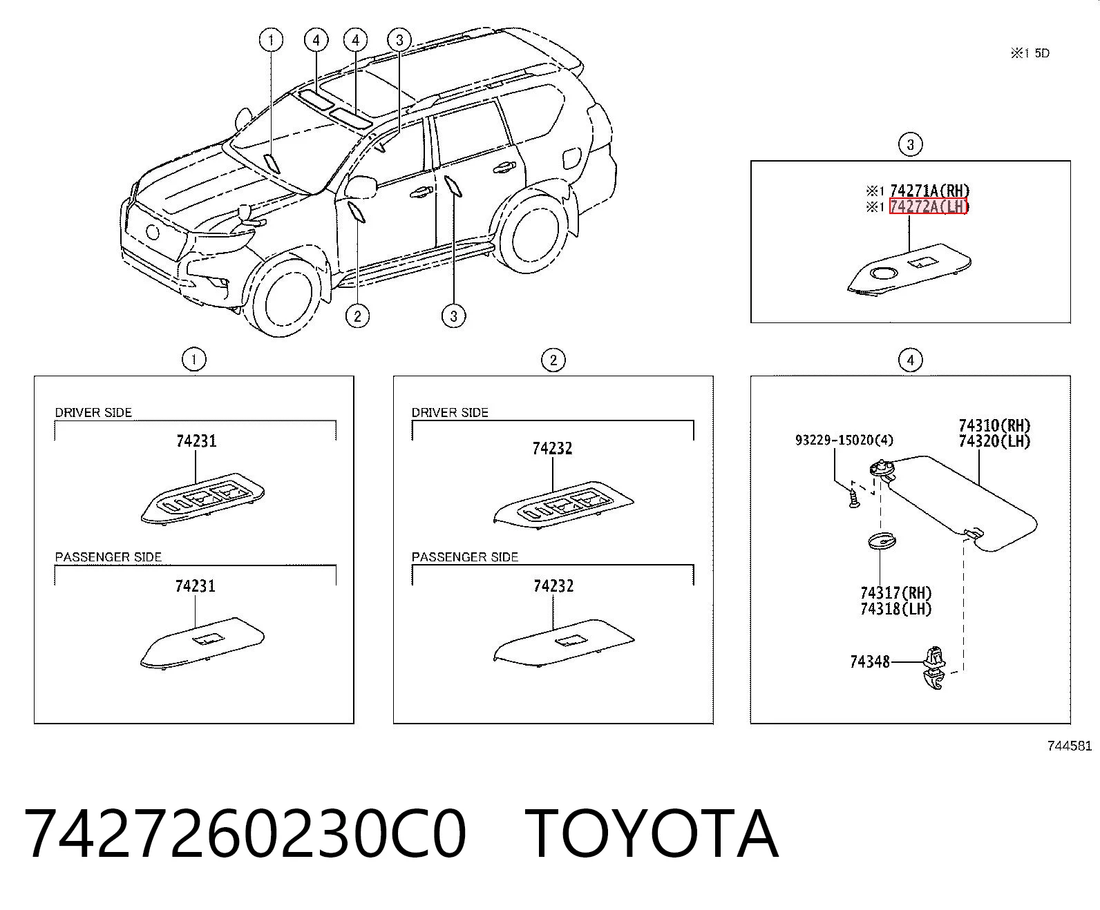 7427260230C0 Toyota 