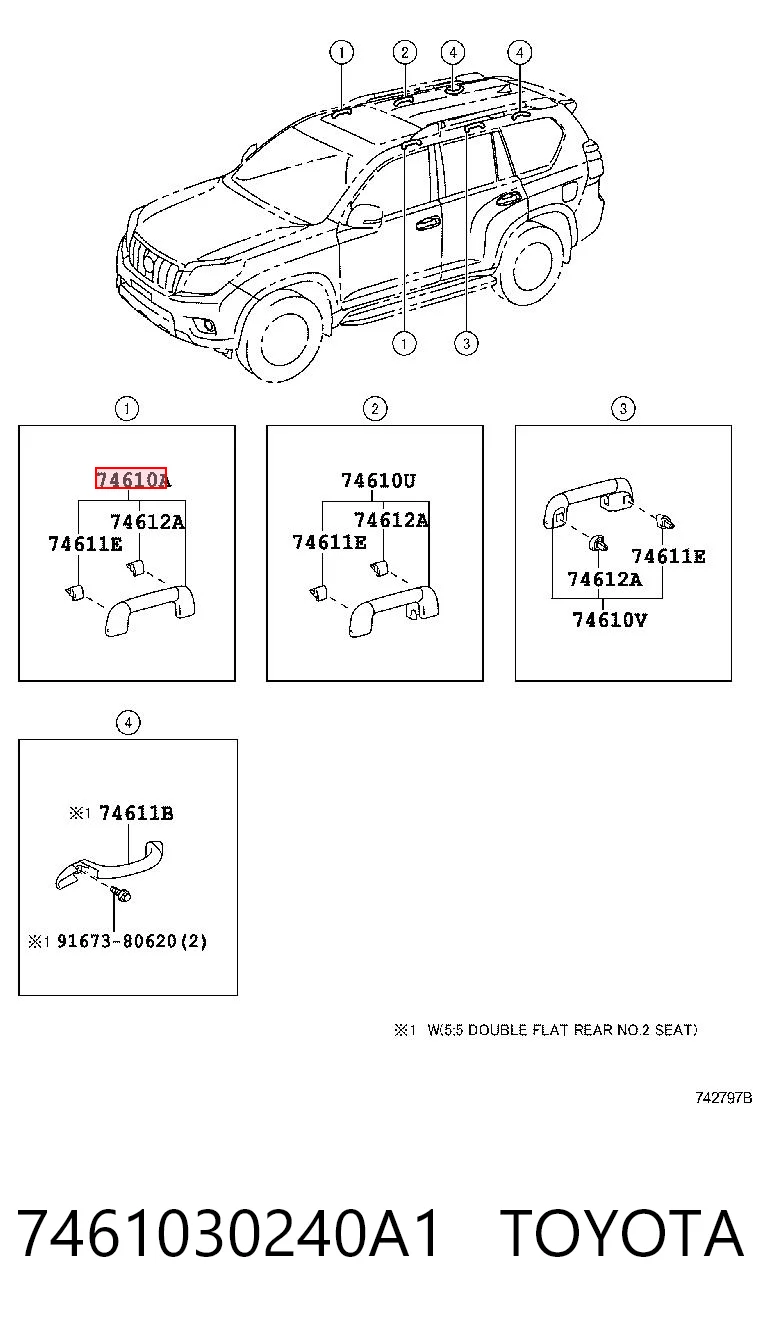 7461030240A1 Toyota Поручни (держатели) и крючок для одежды