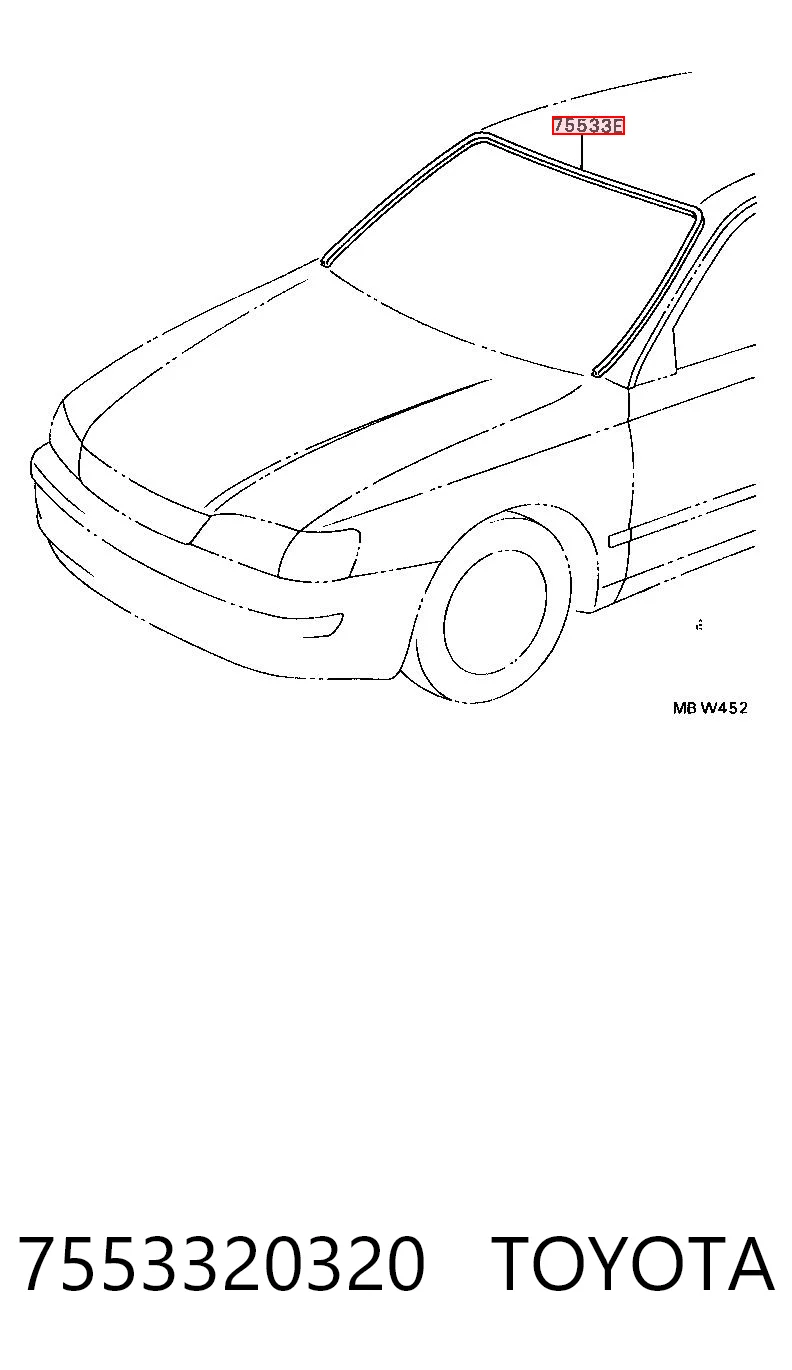 Защитная накладка переднего стекла на Toyota Carina E T19