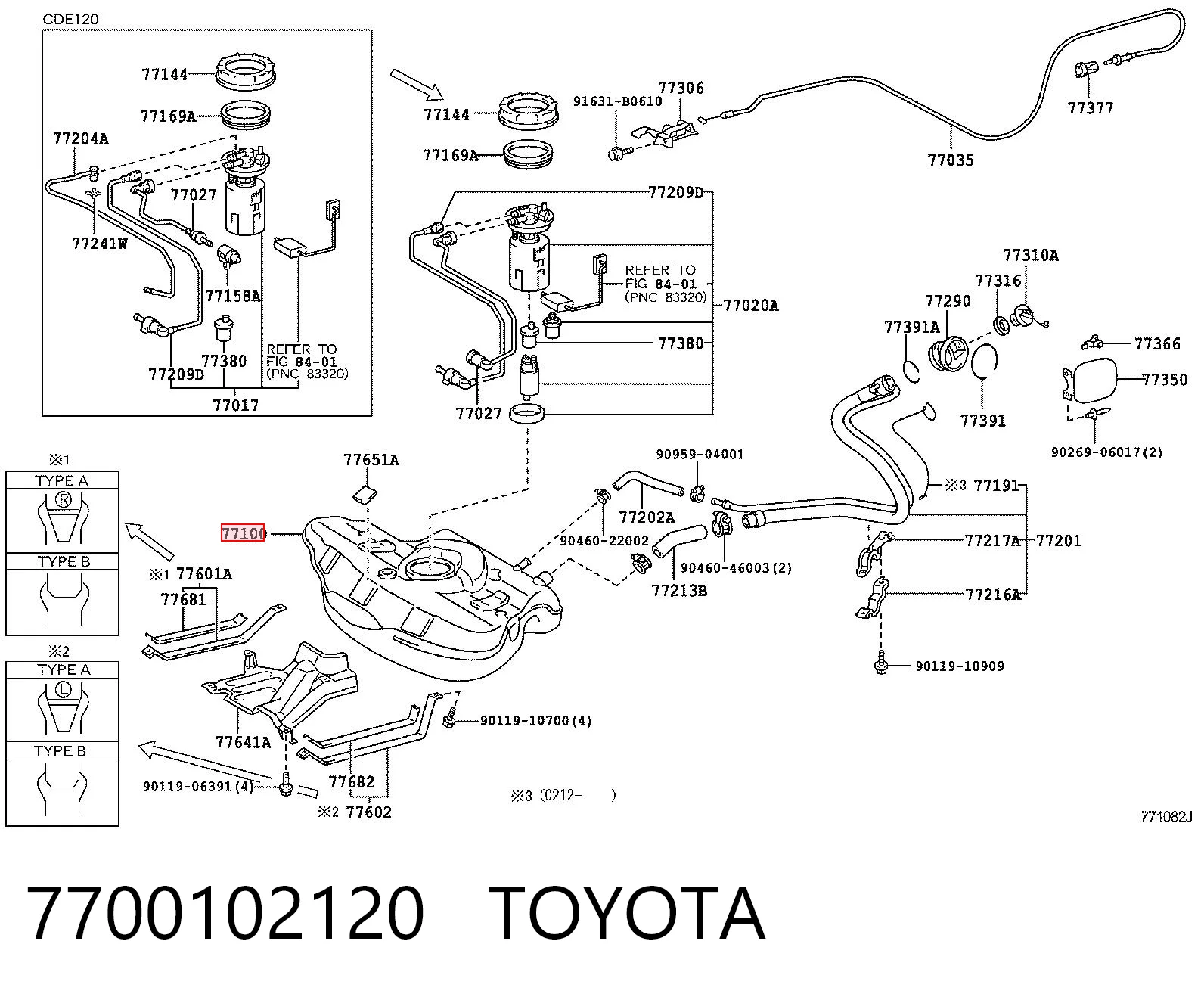 Бак топливный на Toyota Corolla  E12