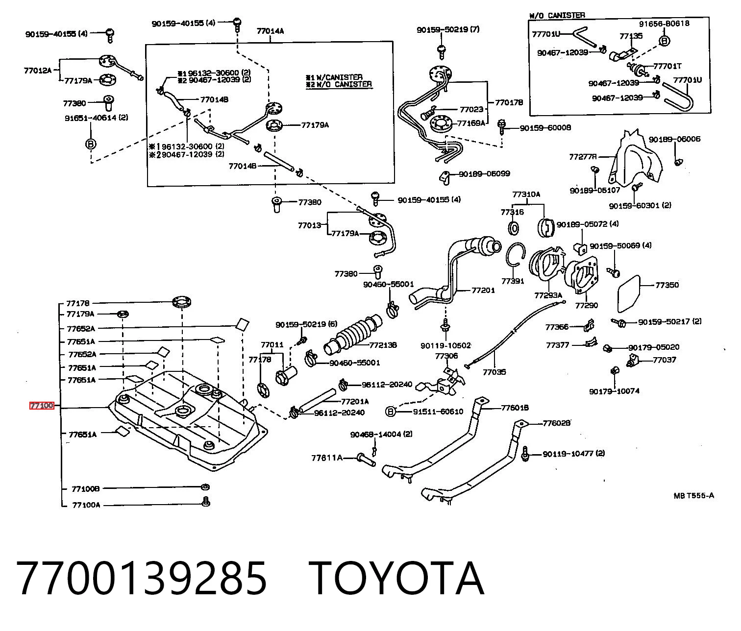 Бак топливный на Toyota Camry II V2