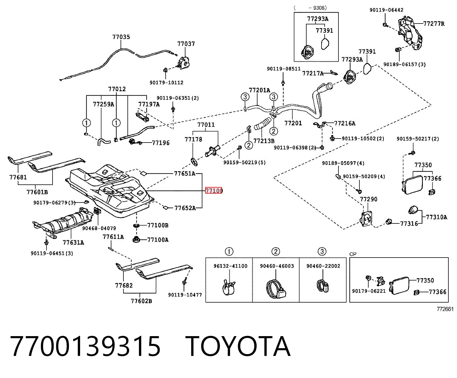 Бак топливный на Toyota Camry III V10