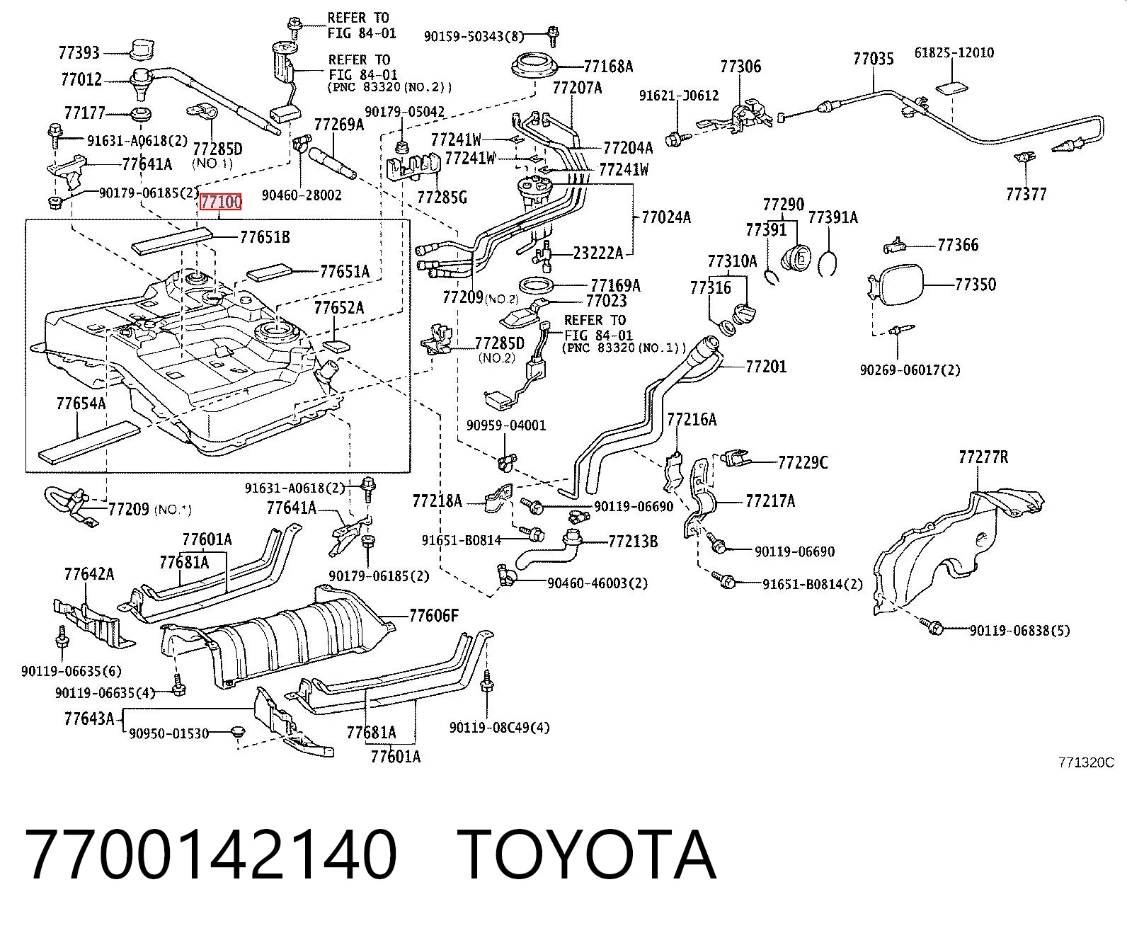 Бак топливный на Toyota RAV4 II XA2
