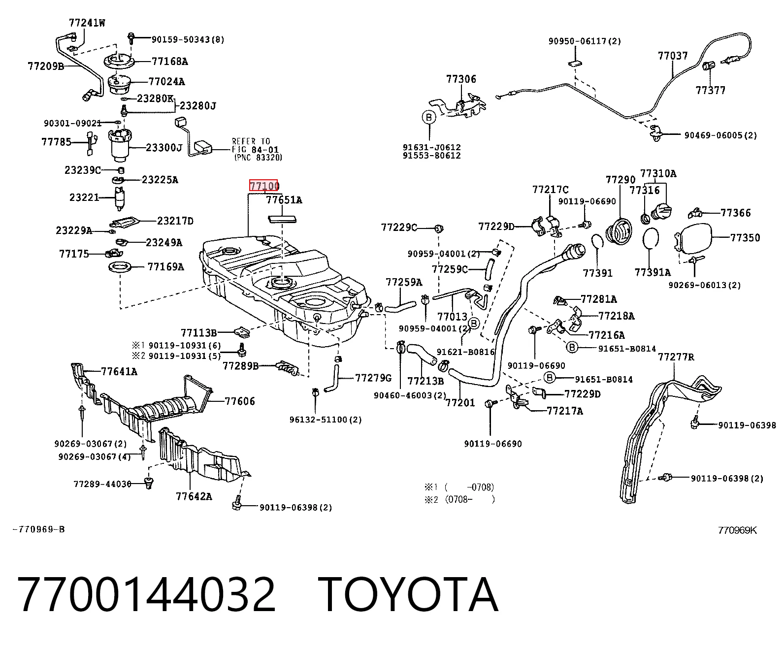 Бак топливный на Toyota Avensis Verso LCM