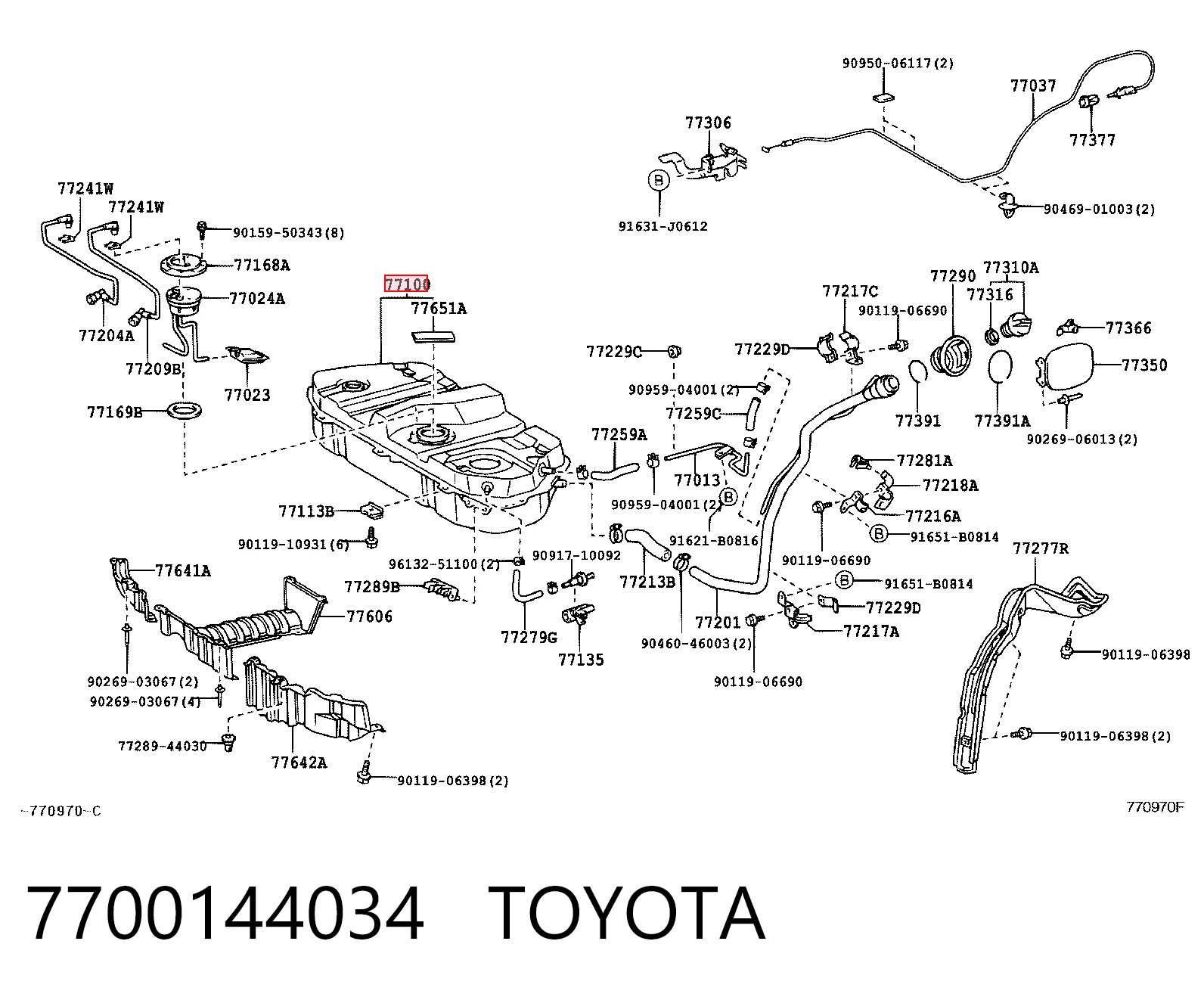 Бензобак Toyota Avensis Verso минивэн (LCM) (2001 - 2009) цена, от 304.06 USD