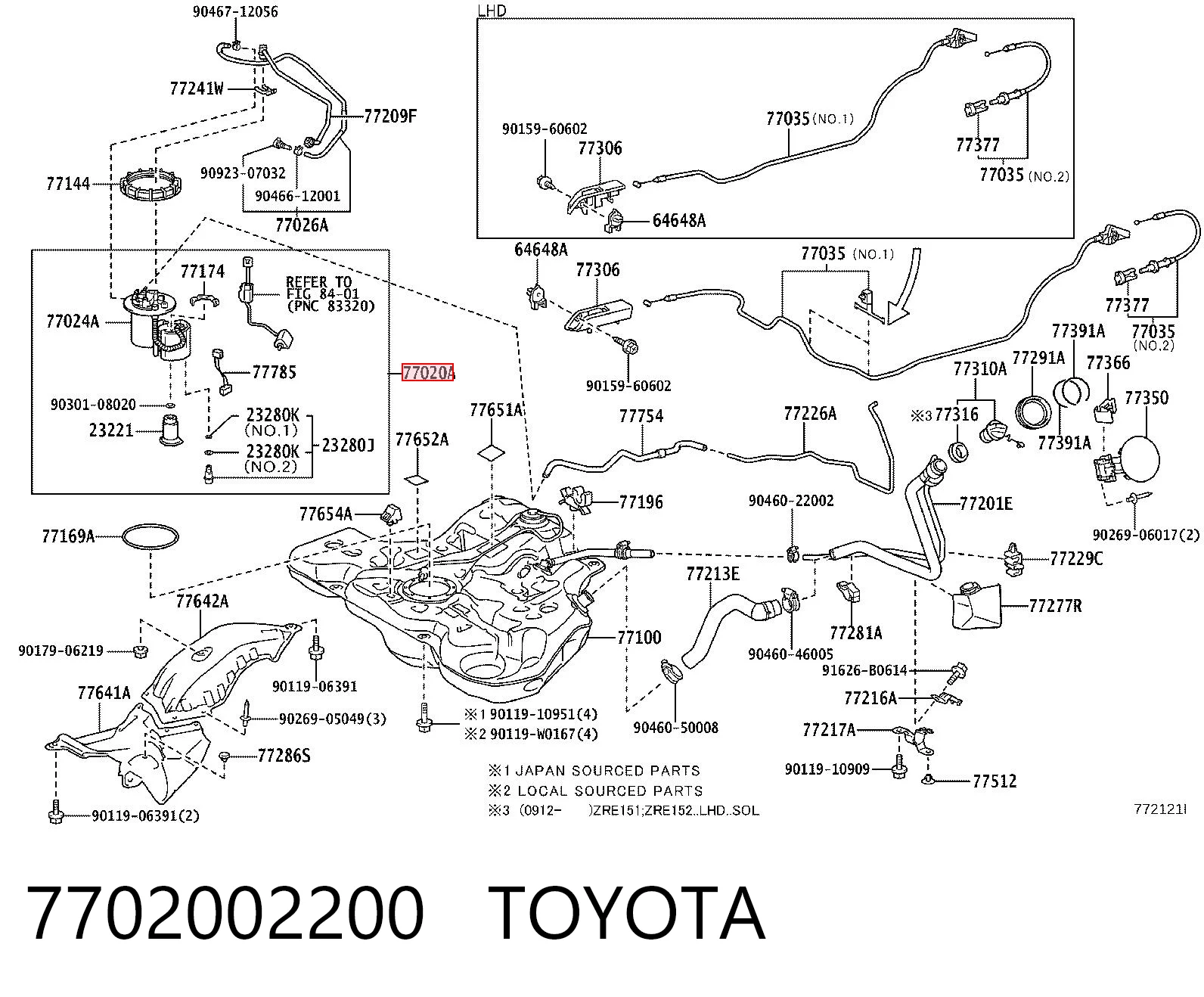 7702002200 Toyota Электробензонасос