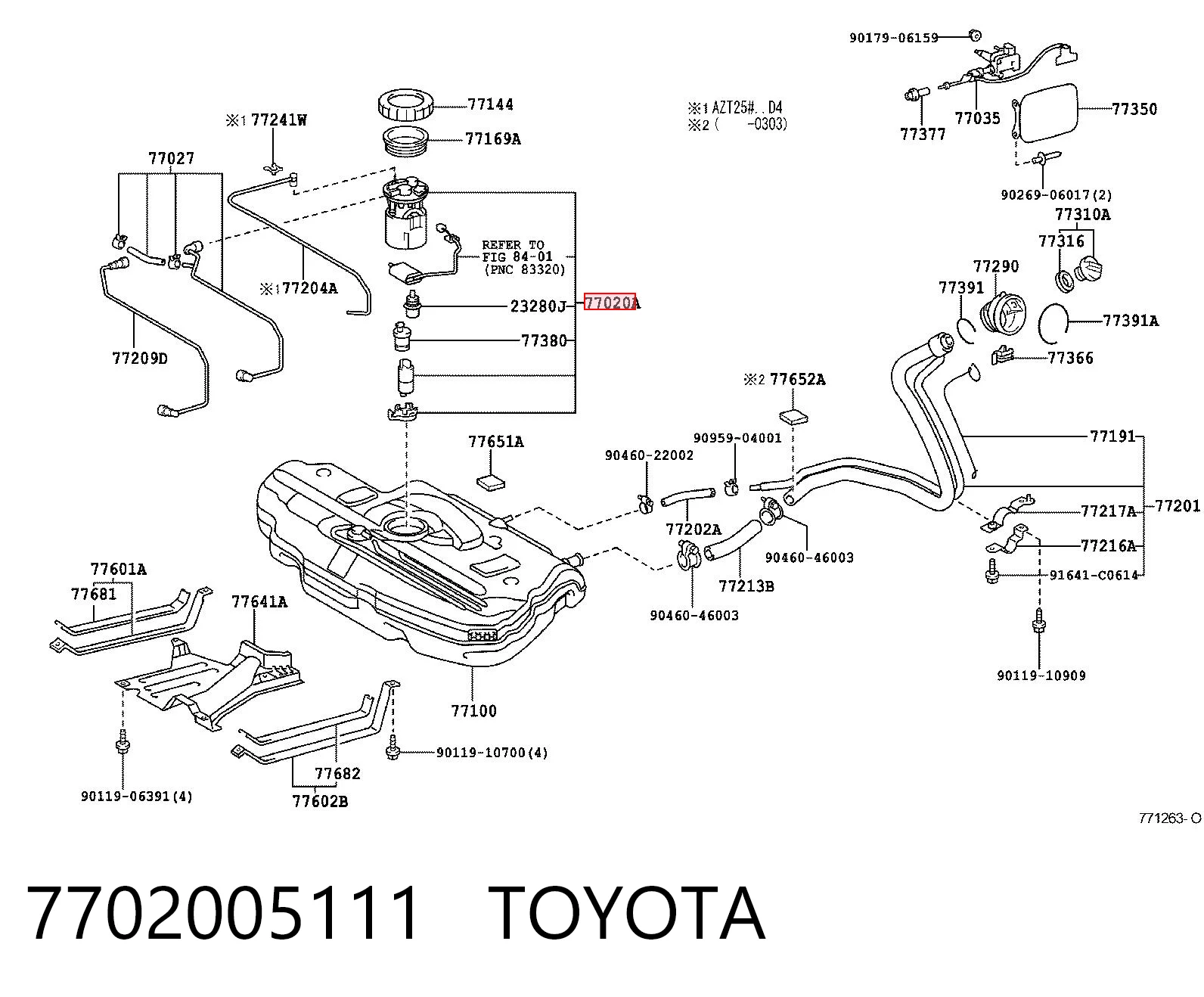 7702005111 Toyota Топливный насос электрический погружной