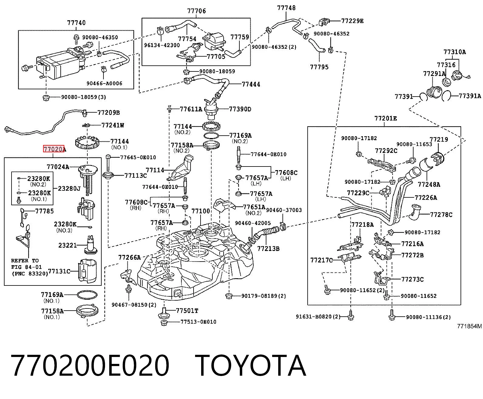 770200E020 Toyota Электробензонасос