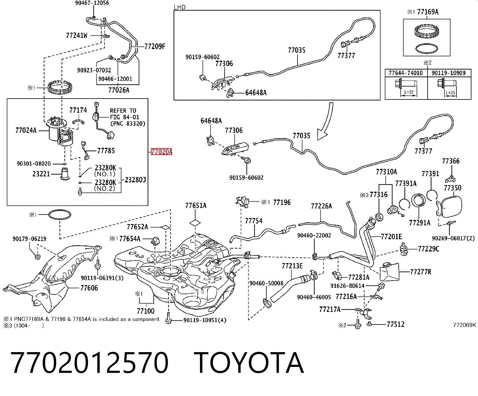  Бензонасос Toyota Corolla 