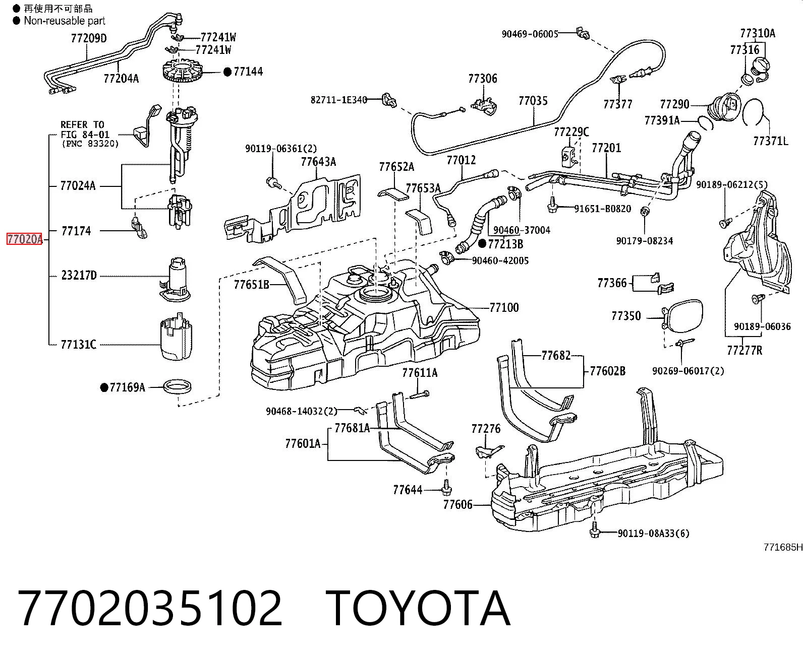 7702035102 Toyota Электробензонасос