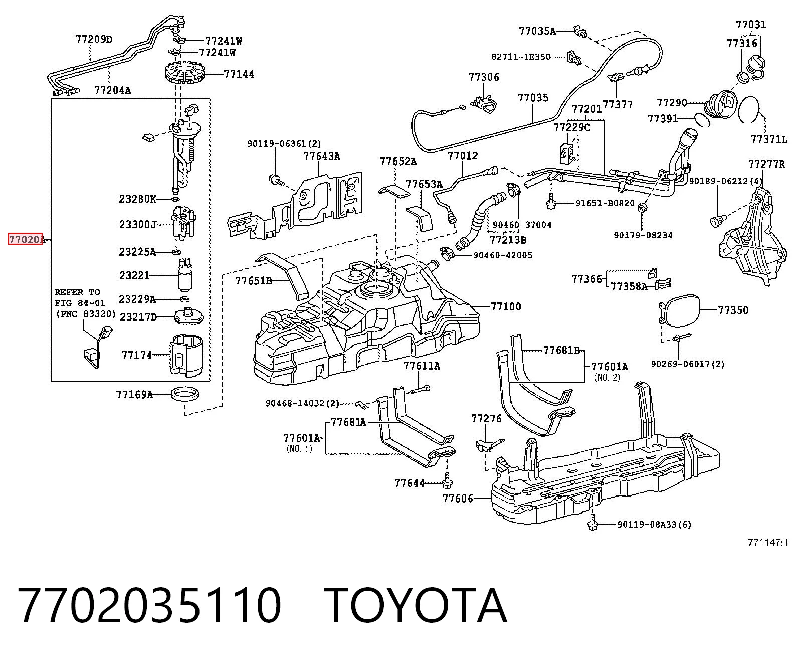 7702035110 Toyota Электробензонасос