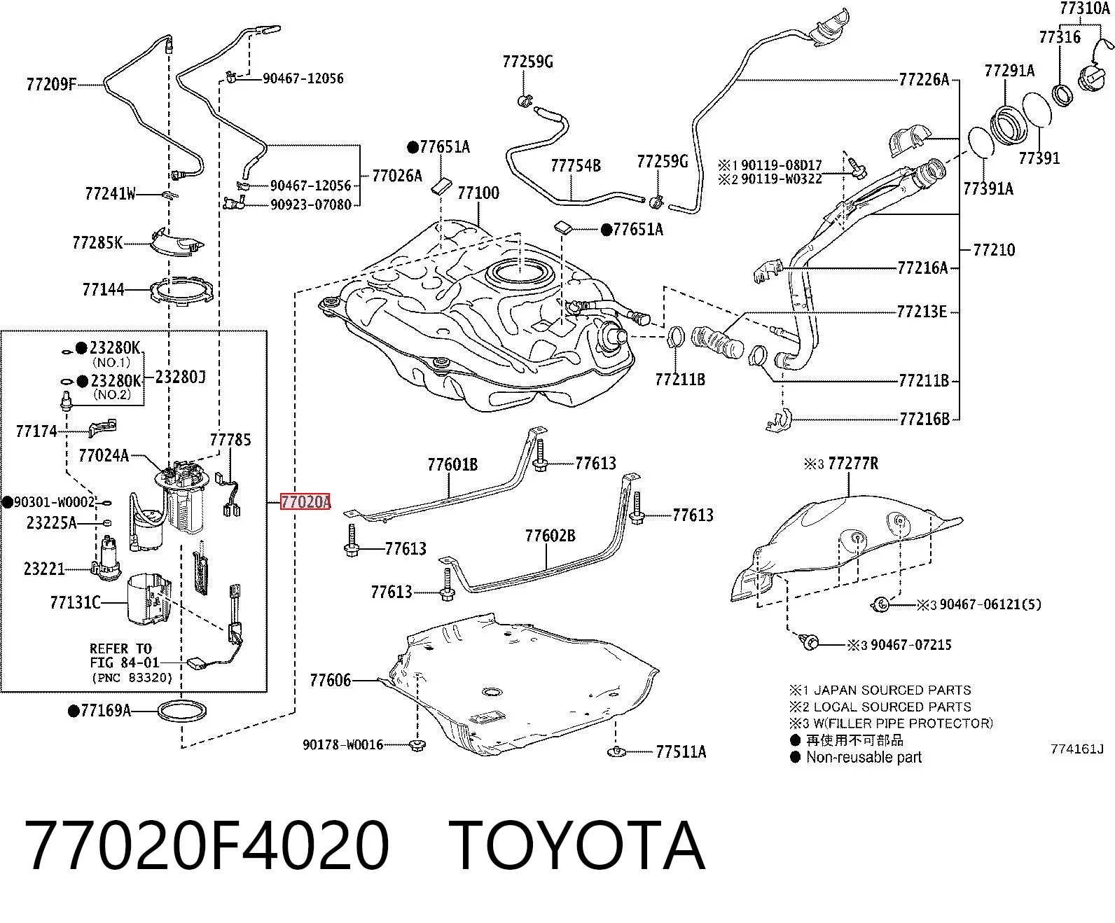 77020F4020 Toyota Электробензонасос