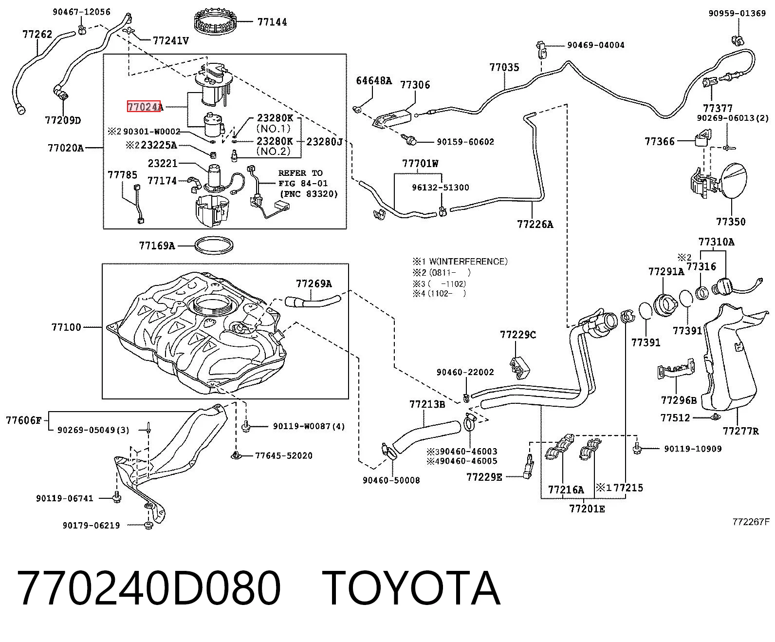 770240D080 Toyota Фильтр топлива