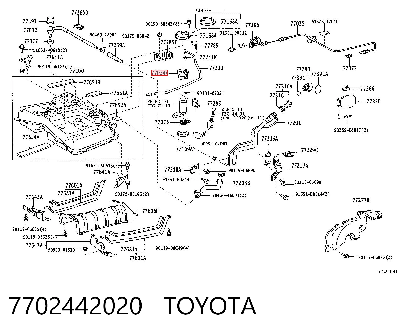 7702442020 Toyota Фильтр топлива