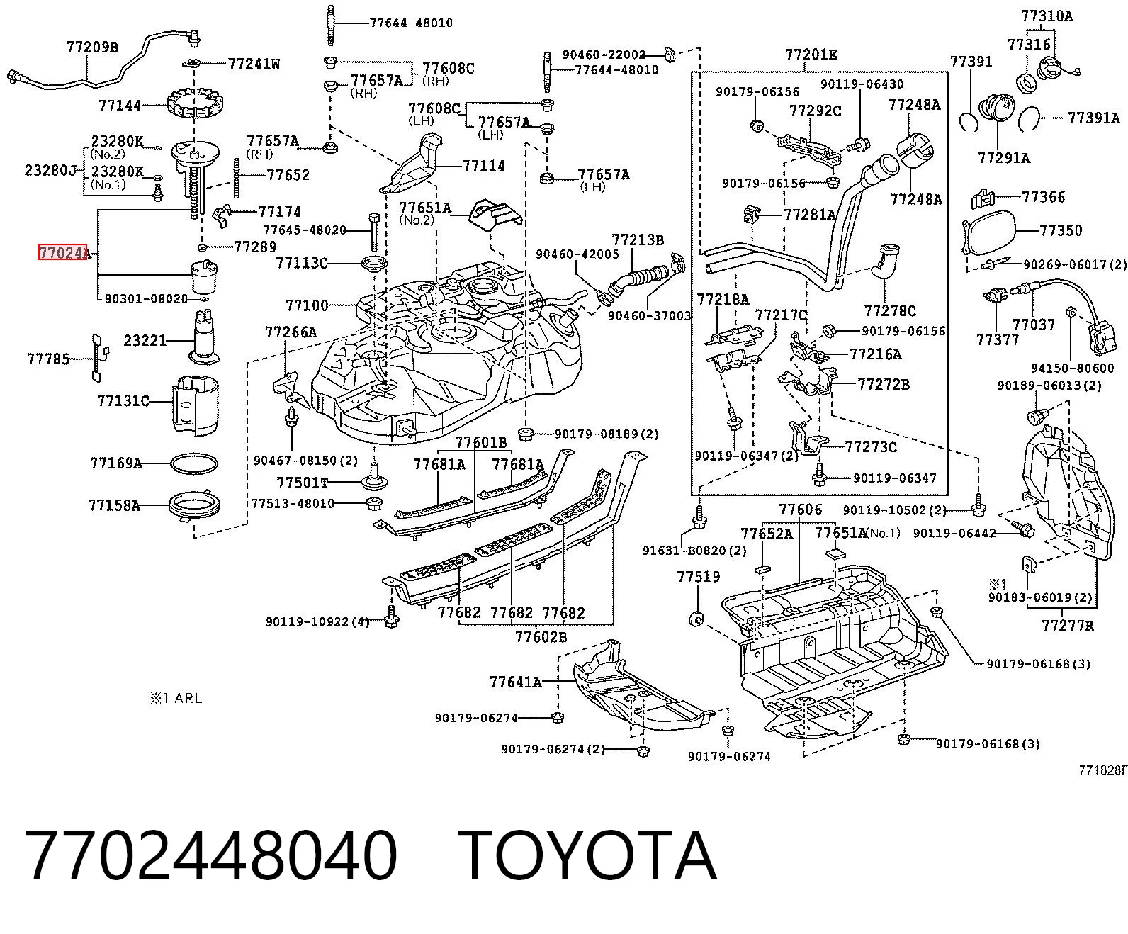 7702448040 Toyota Фильтр топлива