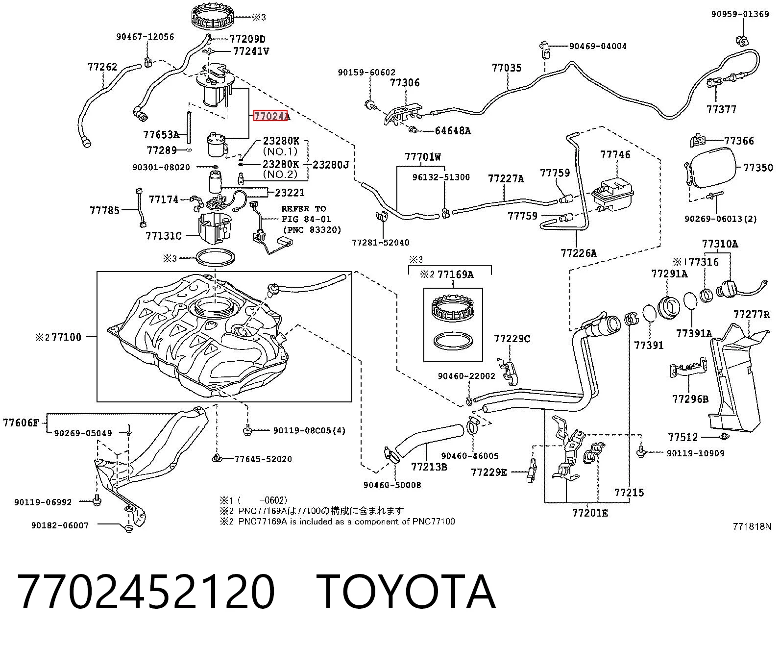 7702452120 Toyota Фильтр топлива