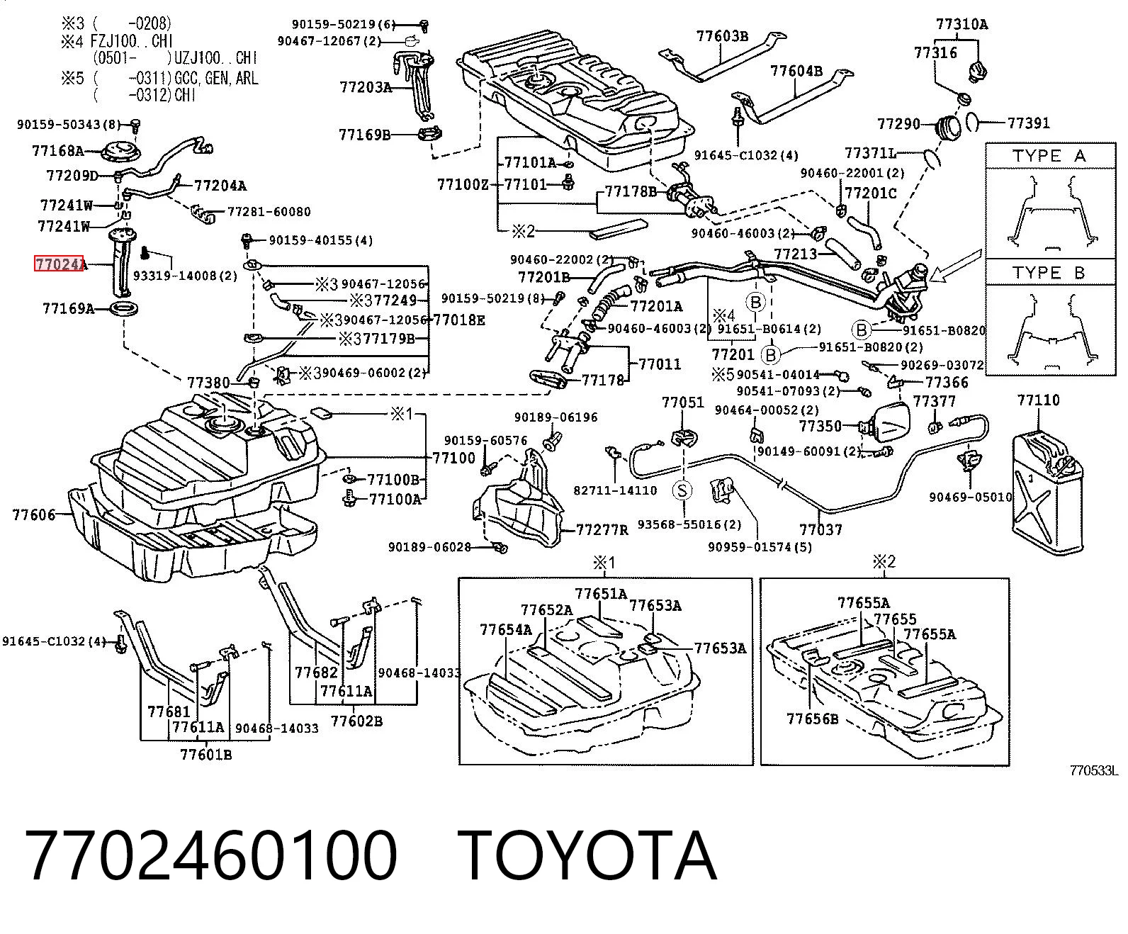 7702460100 Toyota 