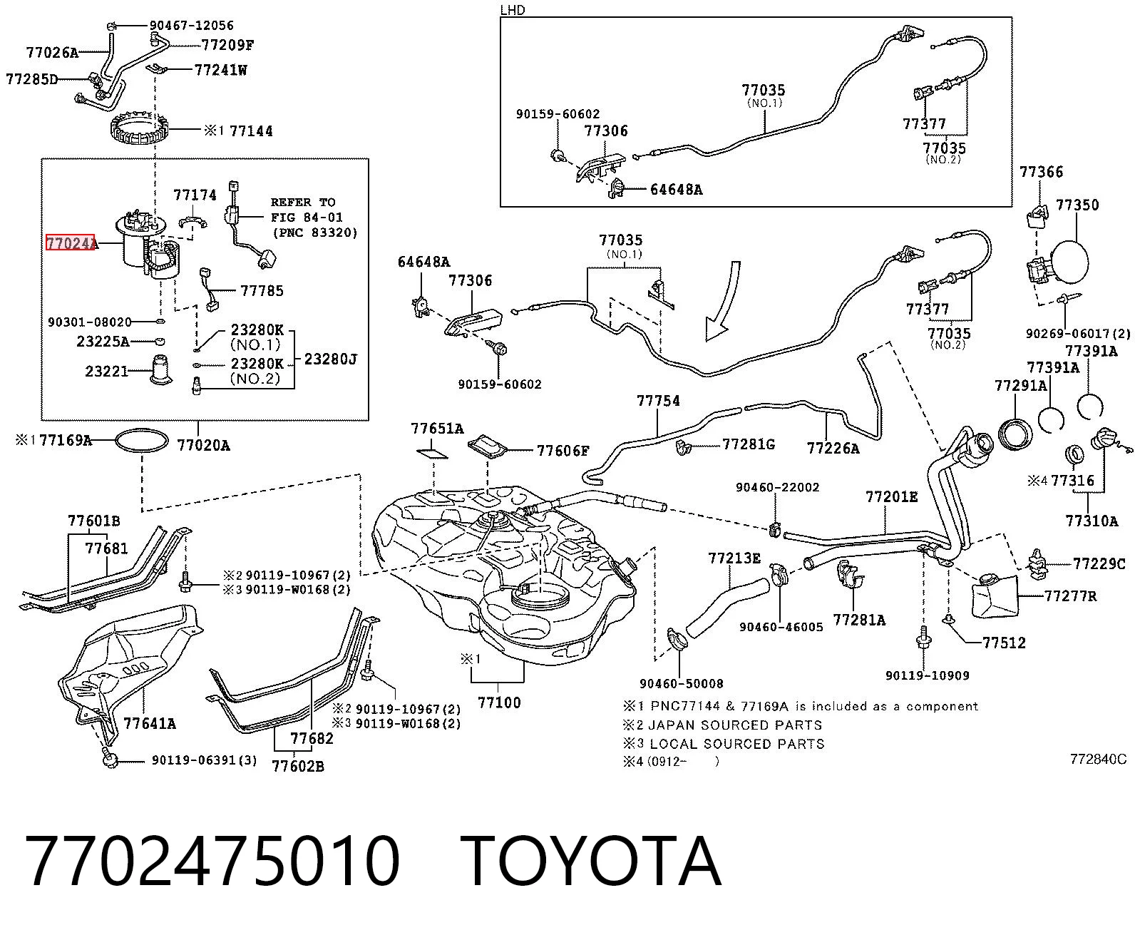 Фильтр топлива на Toyota Prius  ZVW30