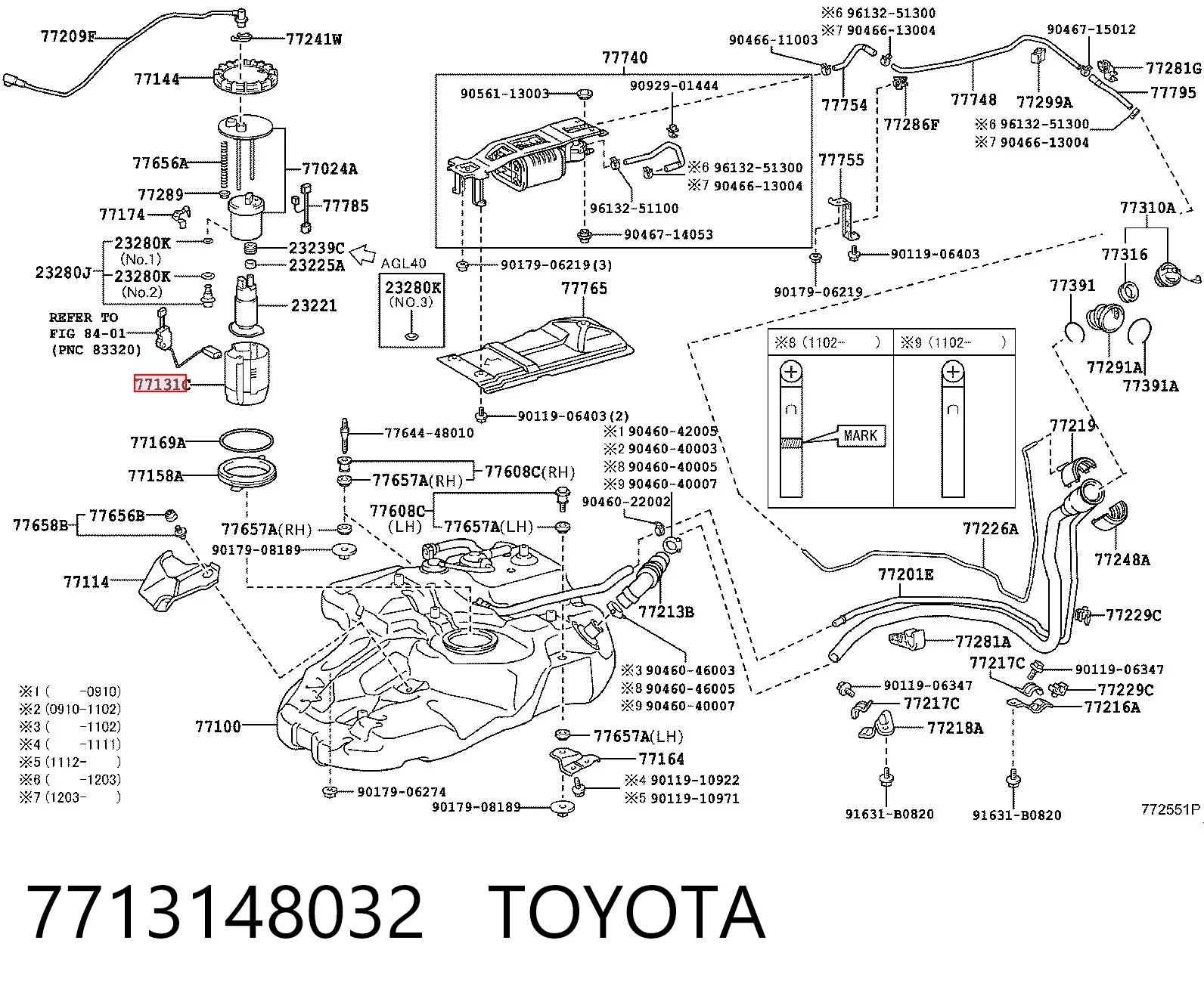 Корпус топливного фильтра на Lexus RX 300/330/350/400H U3