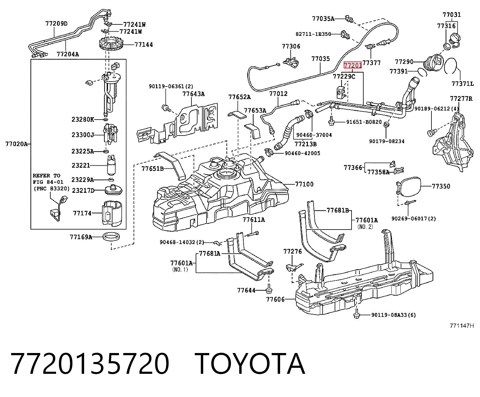 7720135720 Toyota Заливная горловина топливного бака