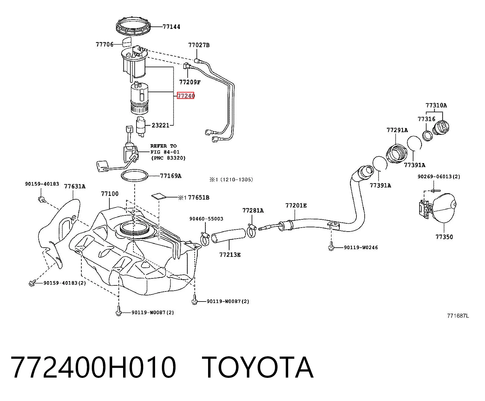 772400H010 Toyota Электробензонасос