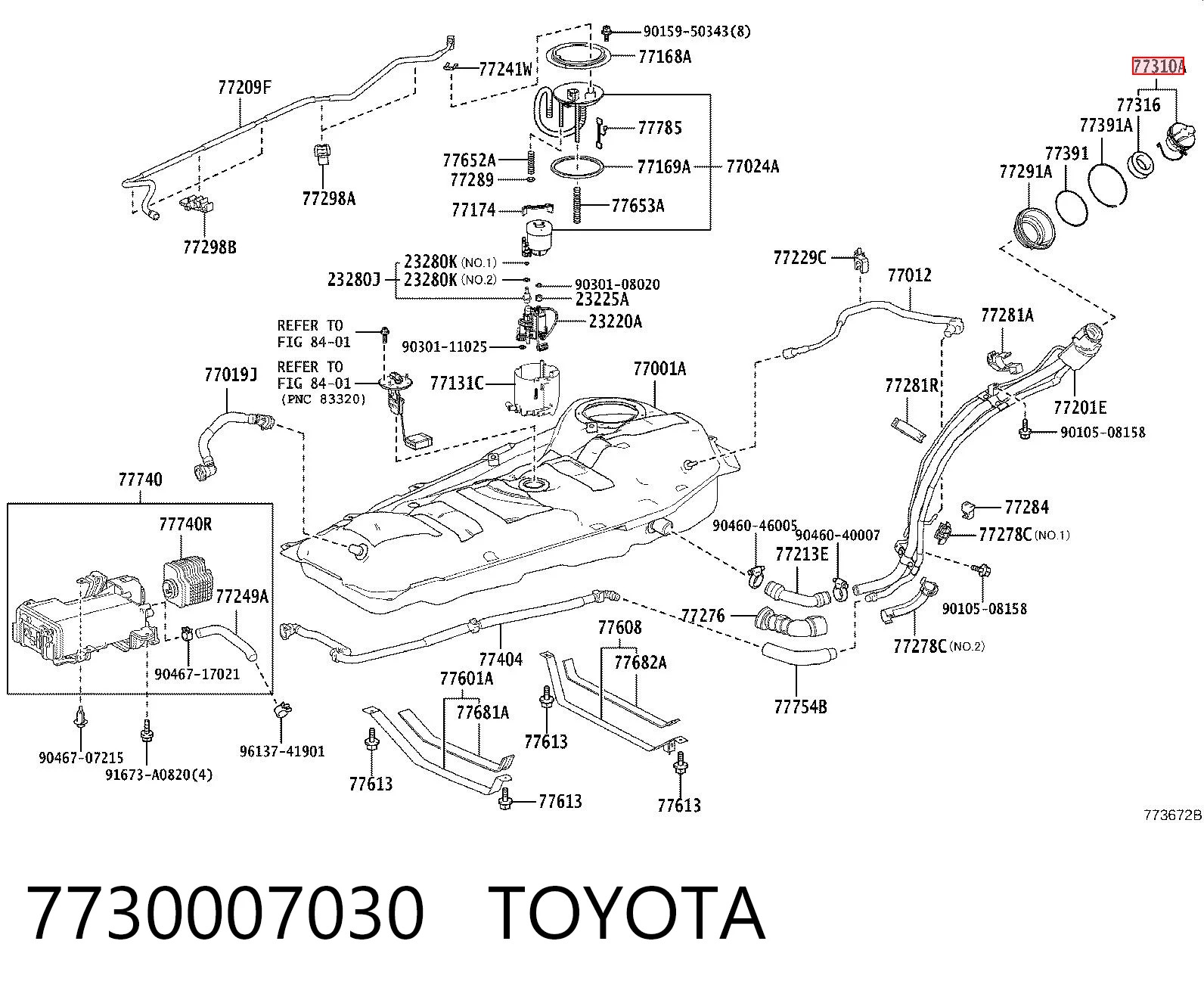 Крышка топливного Бака на Toyota Highlander III U5