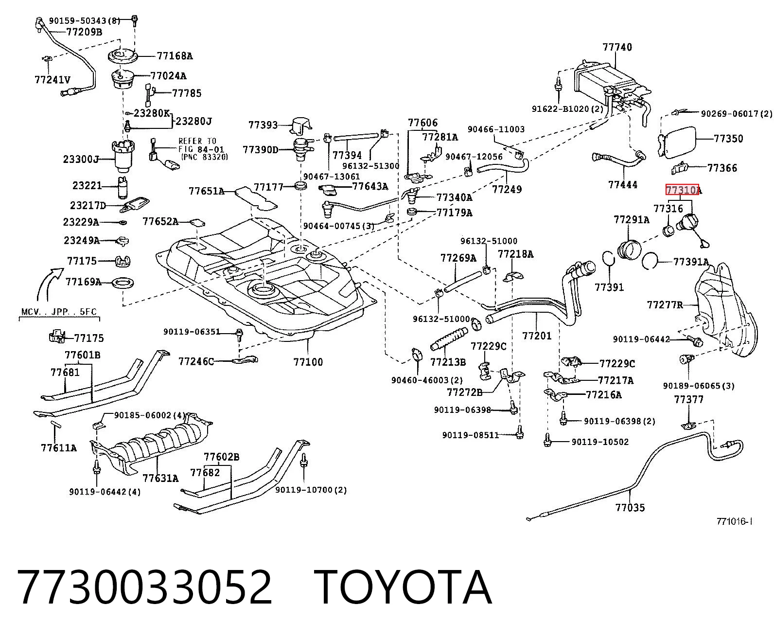 Крышка топливного Бака на Lexus RX 330/350 U3