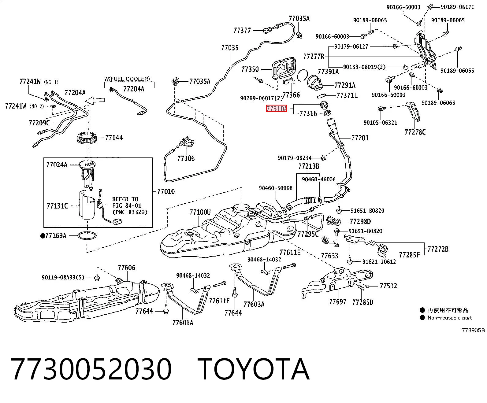 Крышка топливного Бака на Lexus RX 300/330/350/400H U3