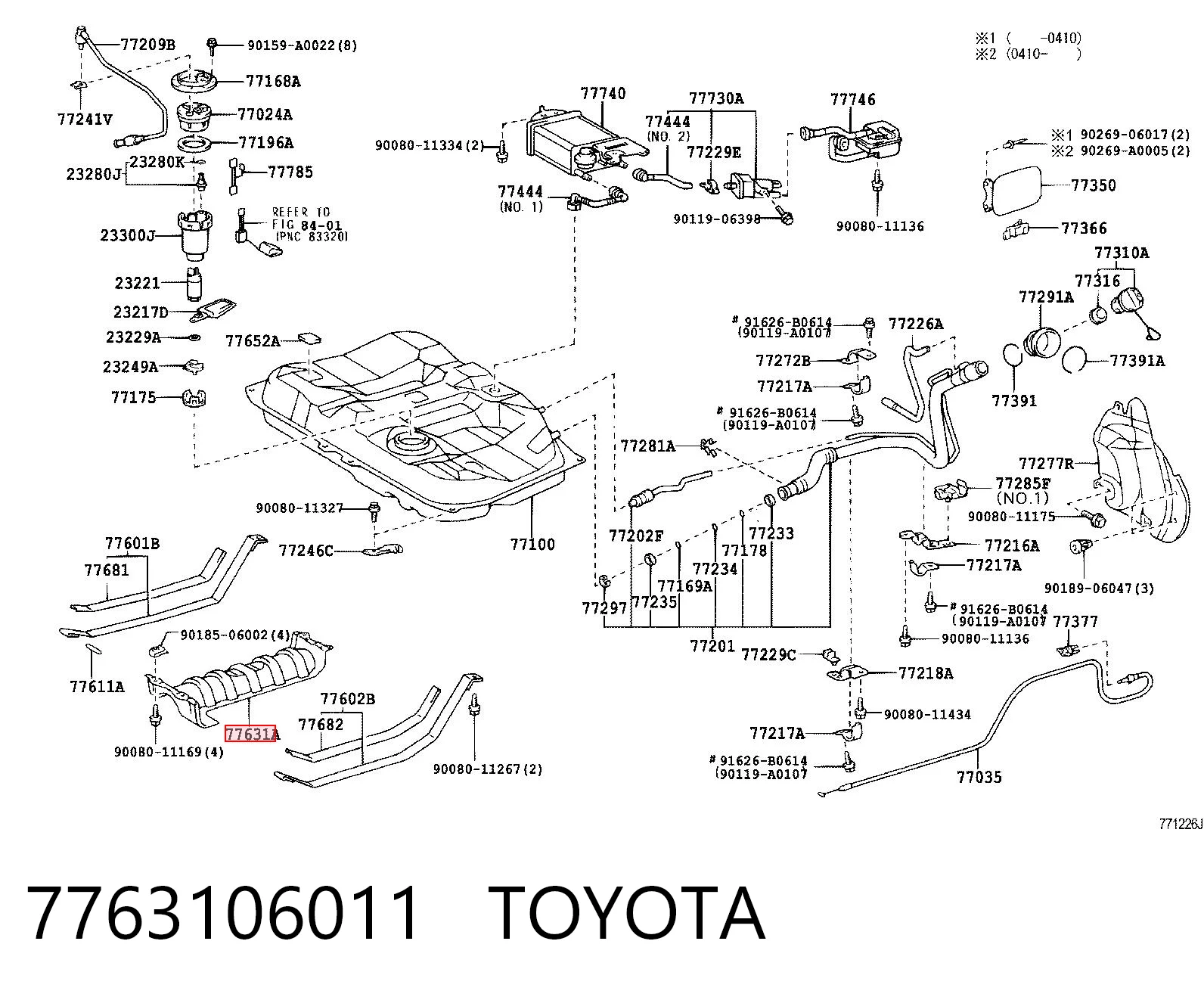 7763106011 Toyota Защита днища, топливного бака