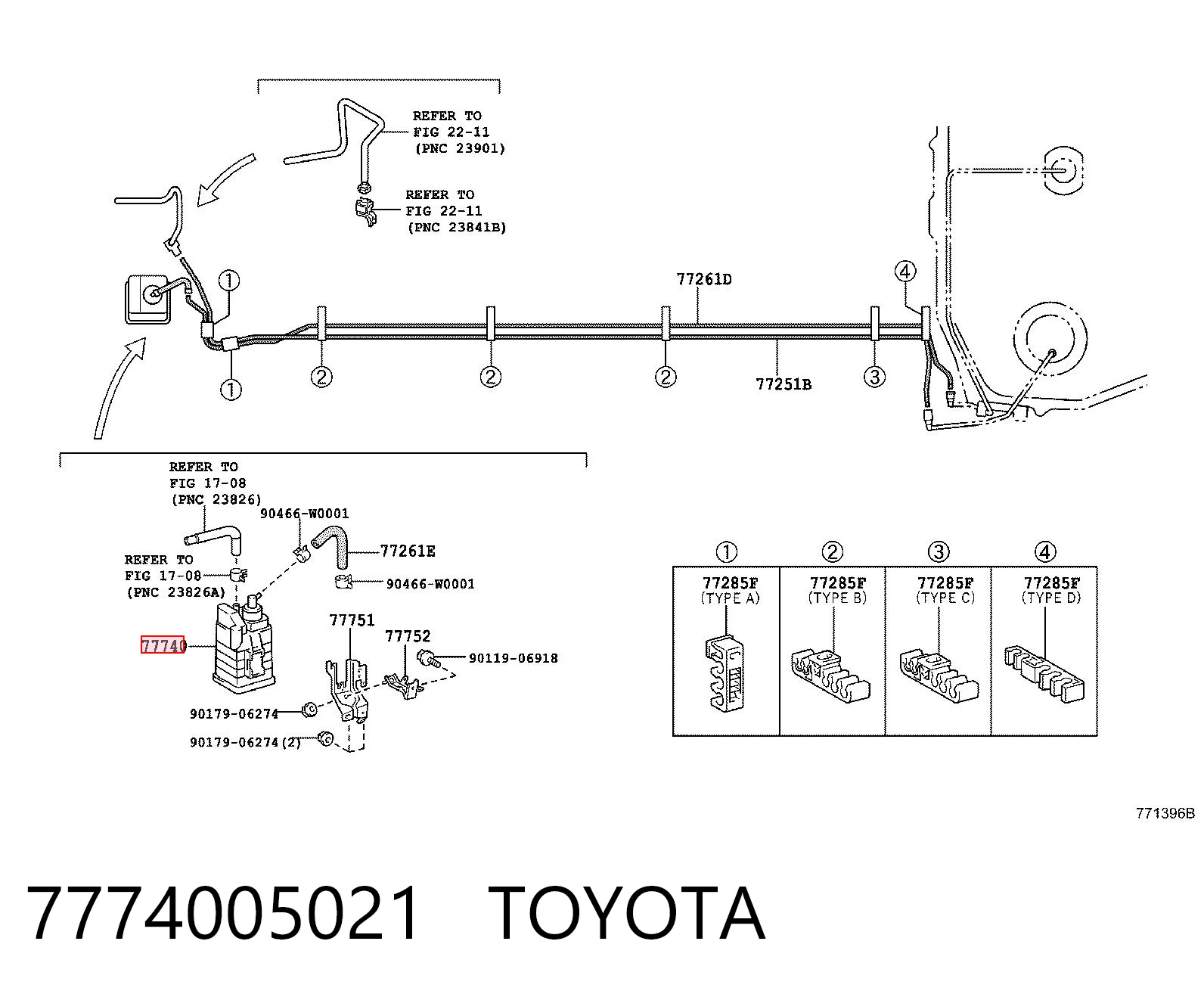 Фильтр топлива на Toyota Corolla VERSO R10