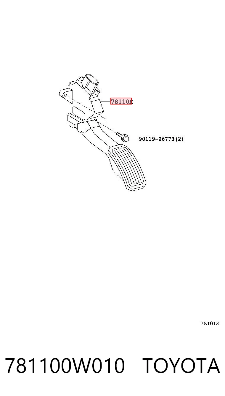 781100W010 Toyota Педали газа