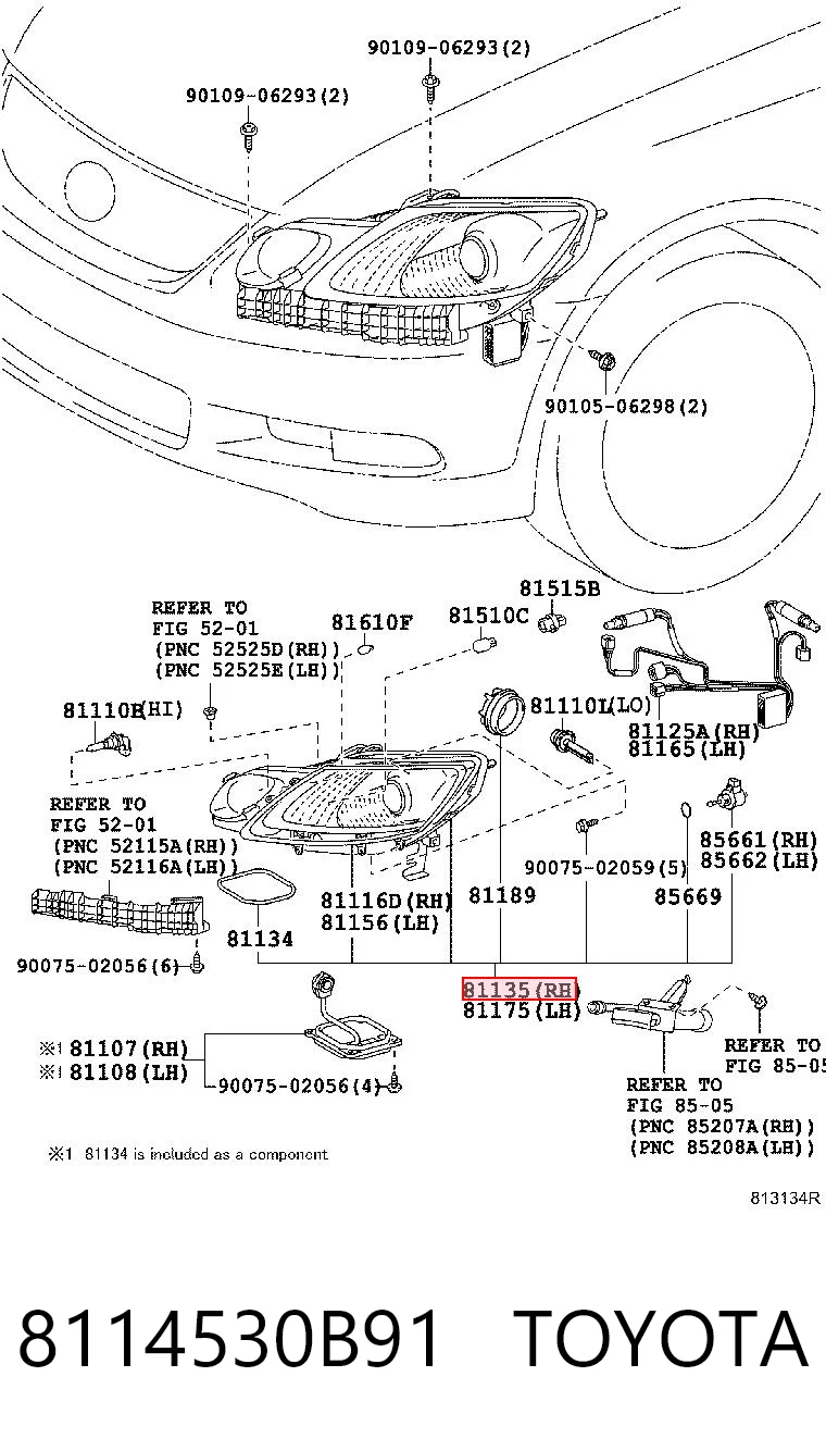 Фара передняя правая на Lexus GS  S19