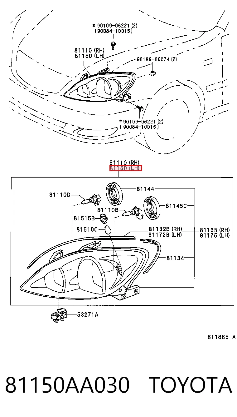 81150AA030 Toyota Фара
