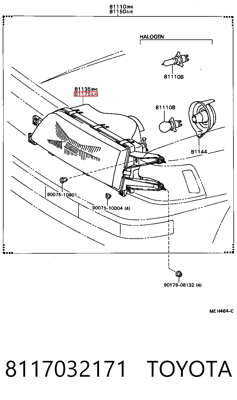 Фара левая Toyota Camry 2 V2