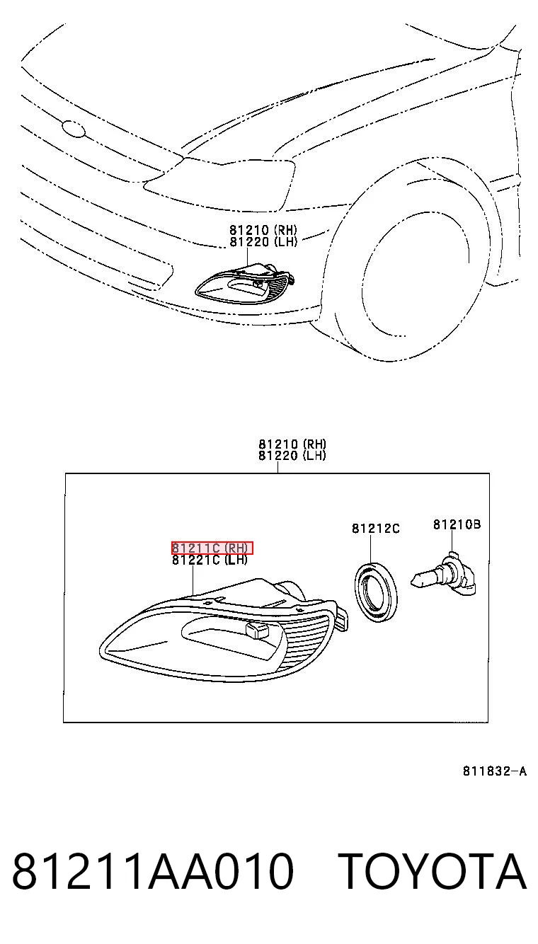 81211AA010 Toyota Противотуманка правая