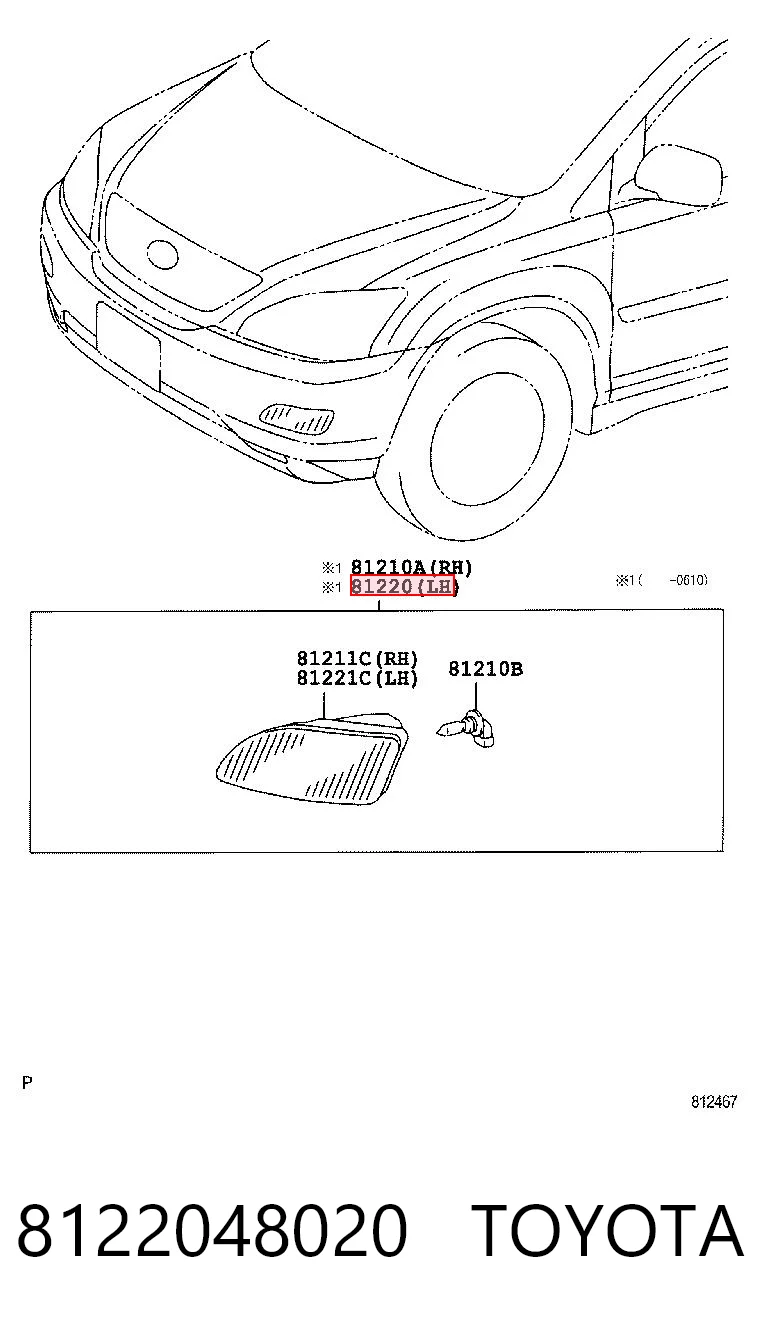Противотуманная фара левая на Lexus RX 300/330/350/400H U3