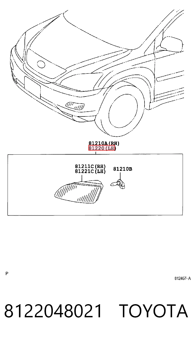 Фара противотуманная, левая Lexus RX 300/330/350/400H внедорожник (U3) (2003 - 2008) цена, от 57.01 USD