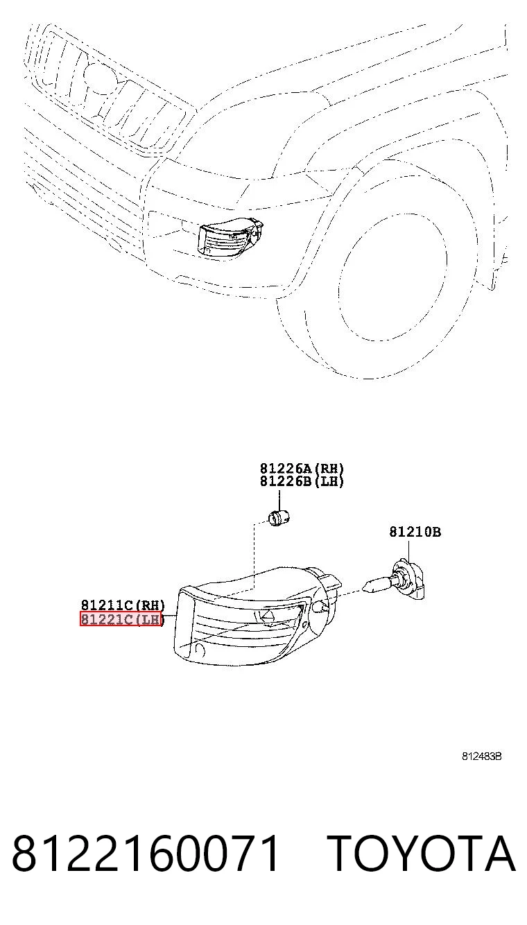  Фара противотуманная левая Toyota Land Cruiser 