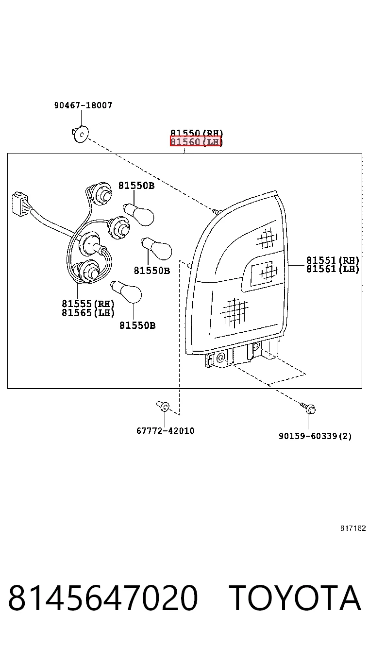 8145647020 Toyota Задний левый стоп