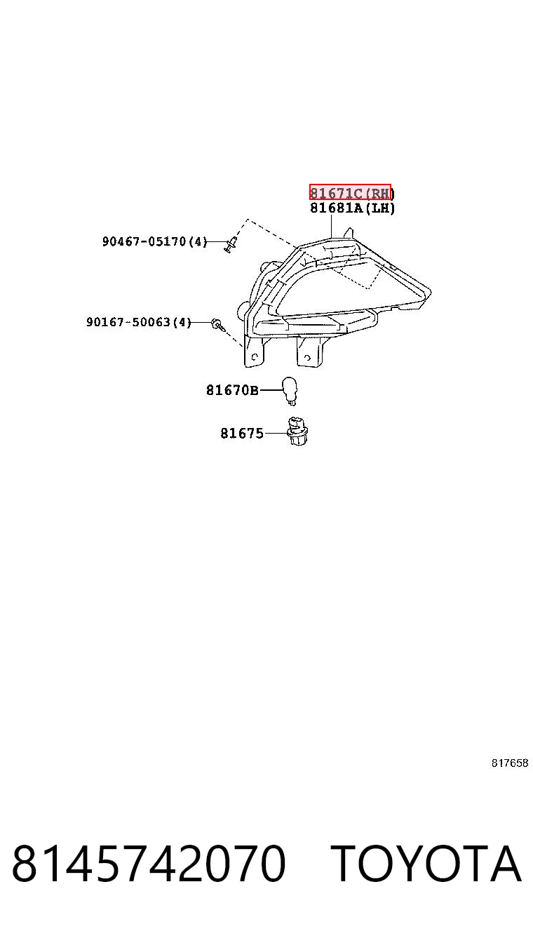 8145742070 Toyota Фара противотуманная задняя