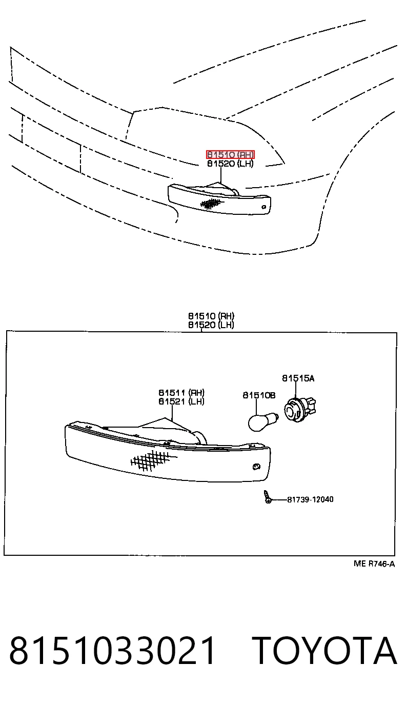 Поворотник правый на Toyota Camry III V10