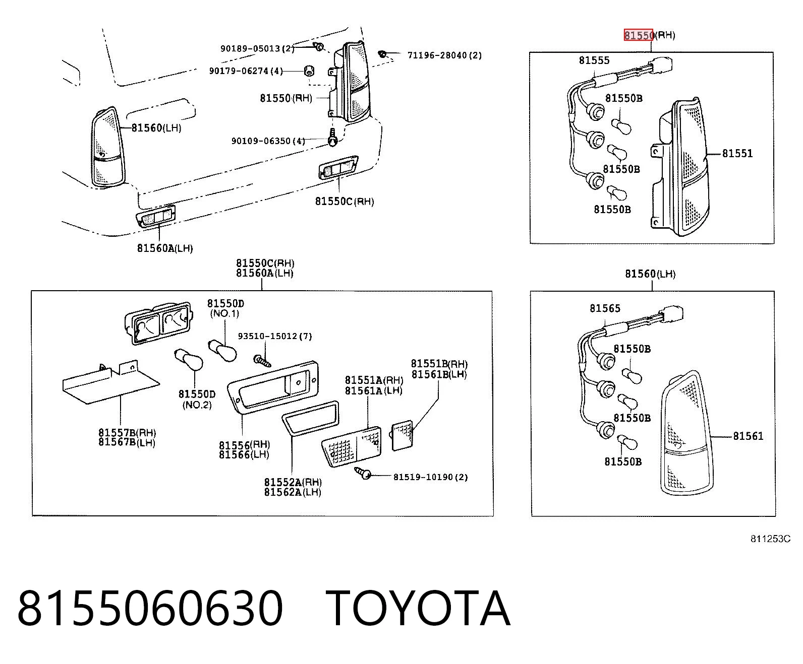 Фонари задние на Toyota Land Cruiser 90 J9