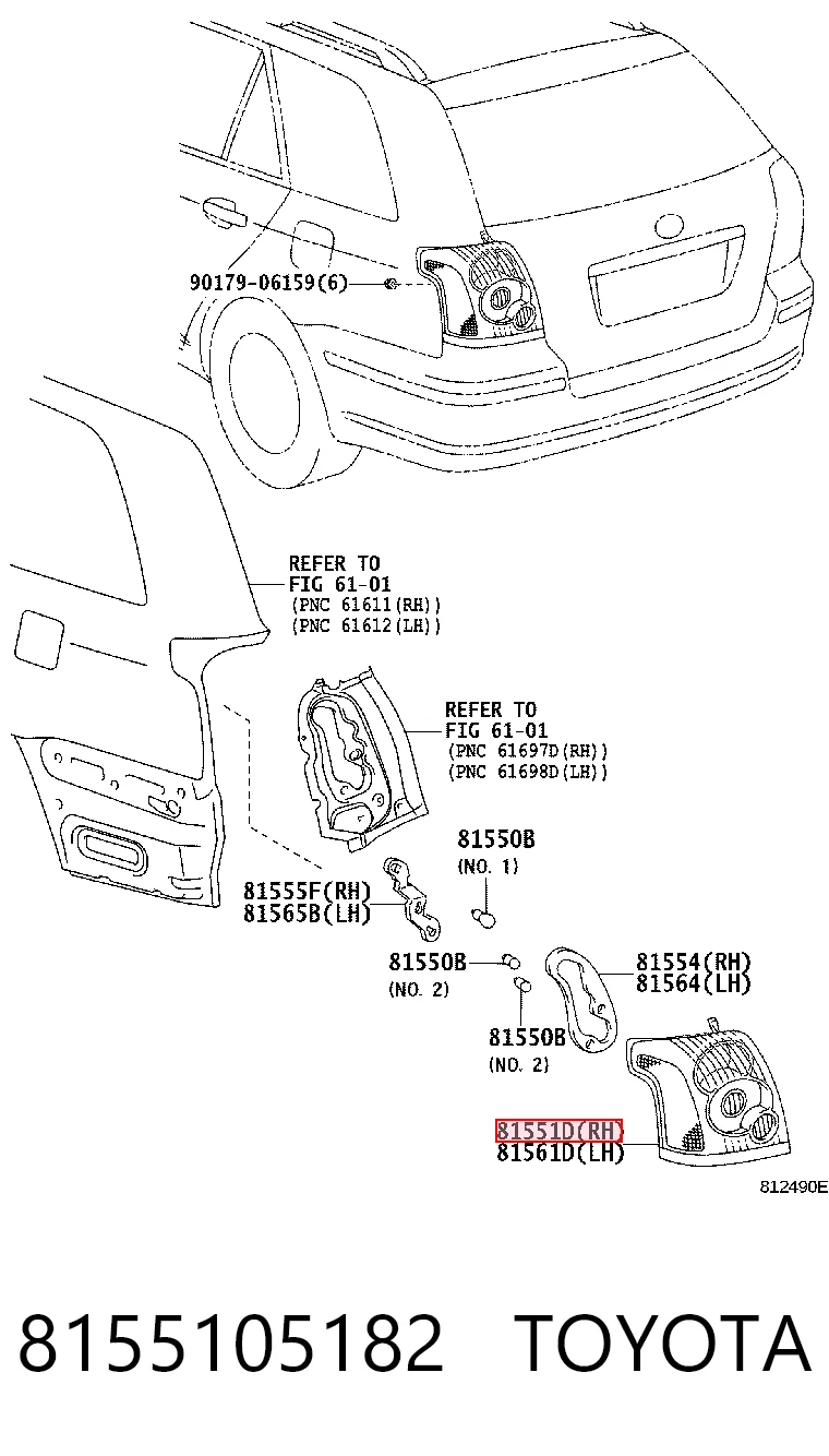 8155105182 Toyota Фонари задние