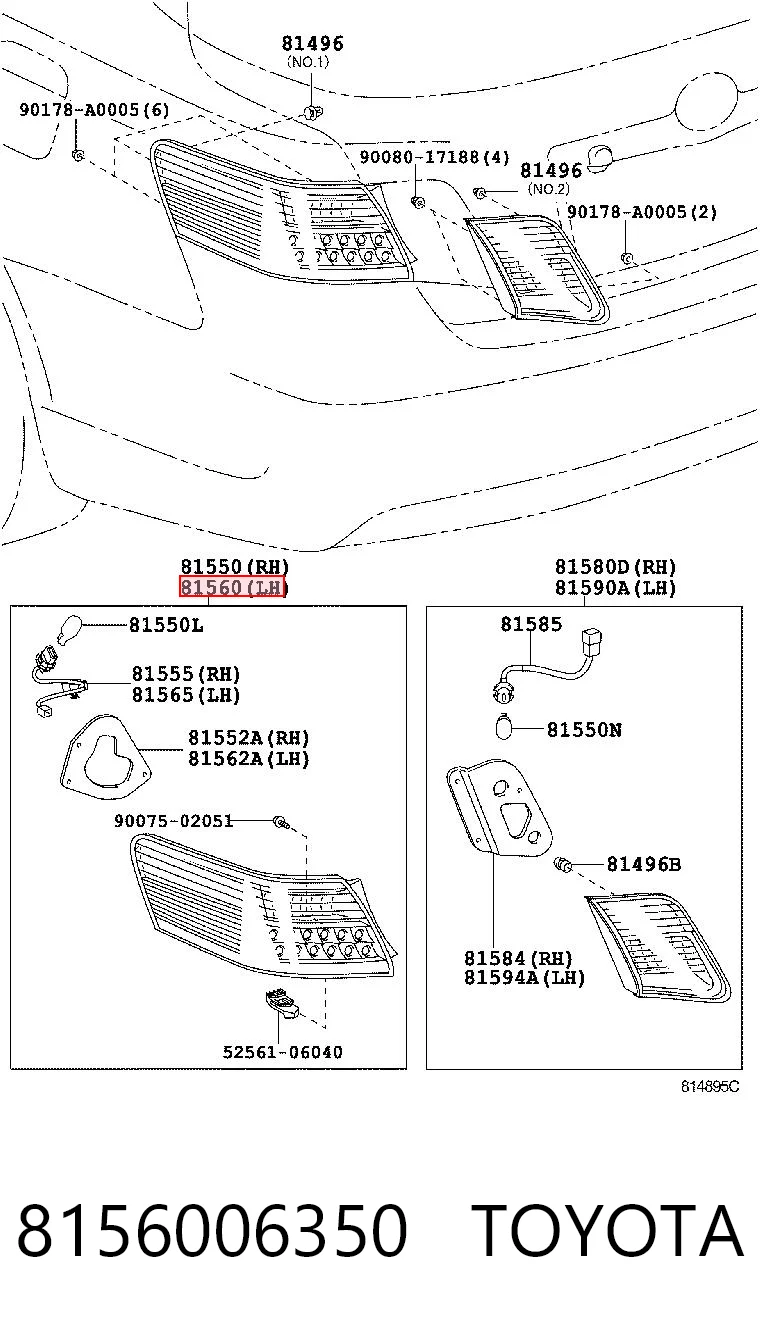 8156006350 Toyota Задний левый стоп