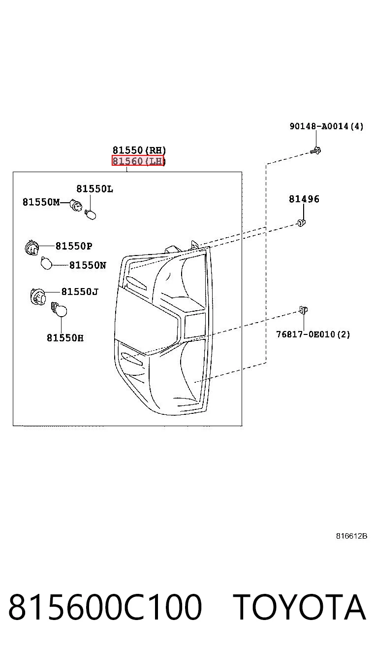 Задний левый стоп на Toyota Tundra  K5, K6