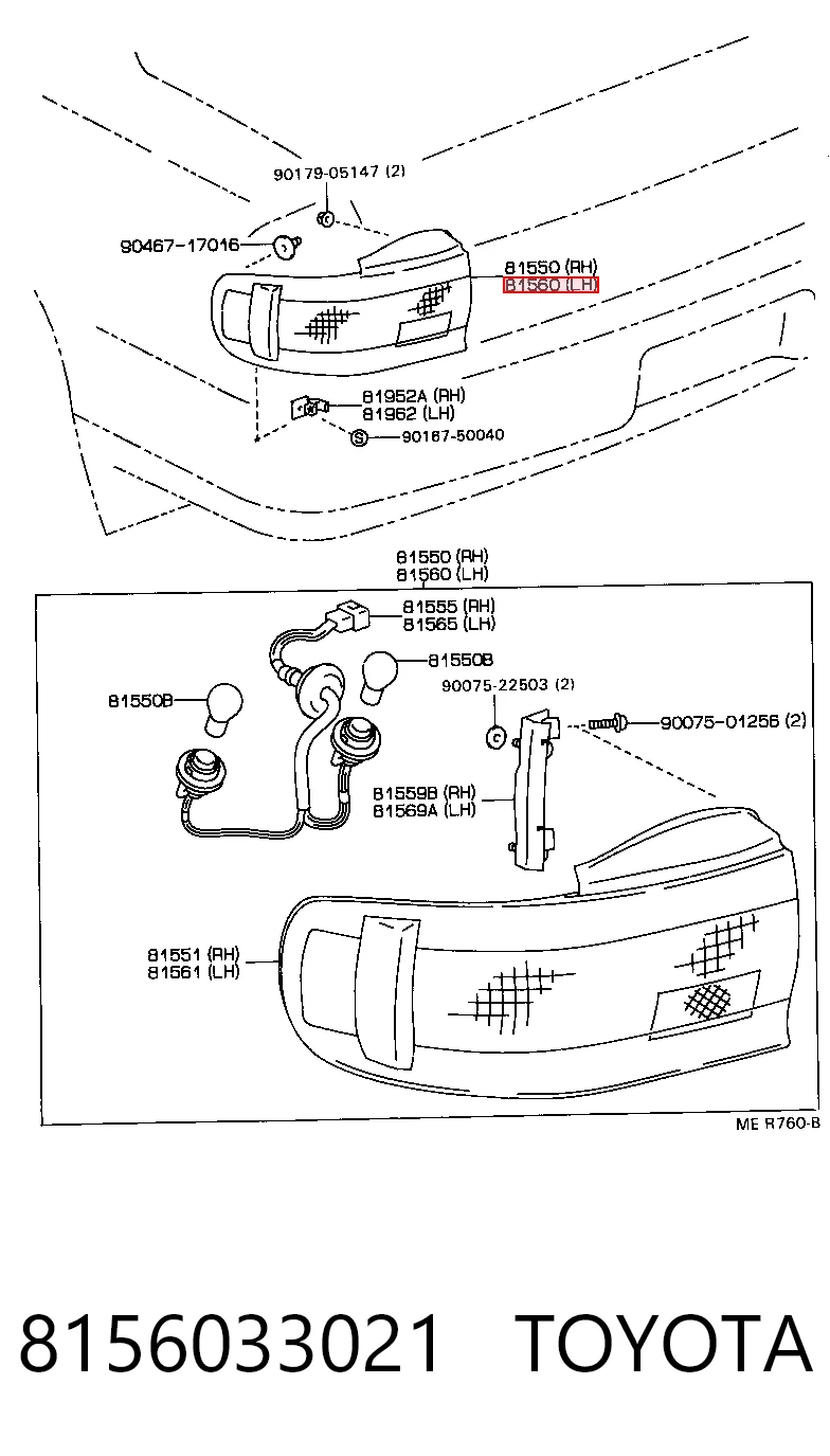Задний левый стоп на Toyota Camry III V10